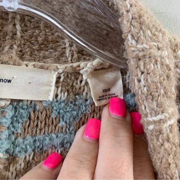 Anthropologie Sleeping On Snow Qullins Jacquard Sweater Duster Sleeveless Tan - Picture 10 of 14